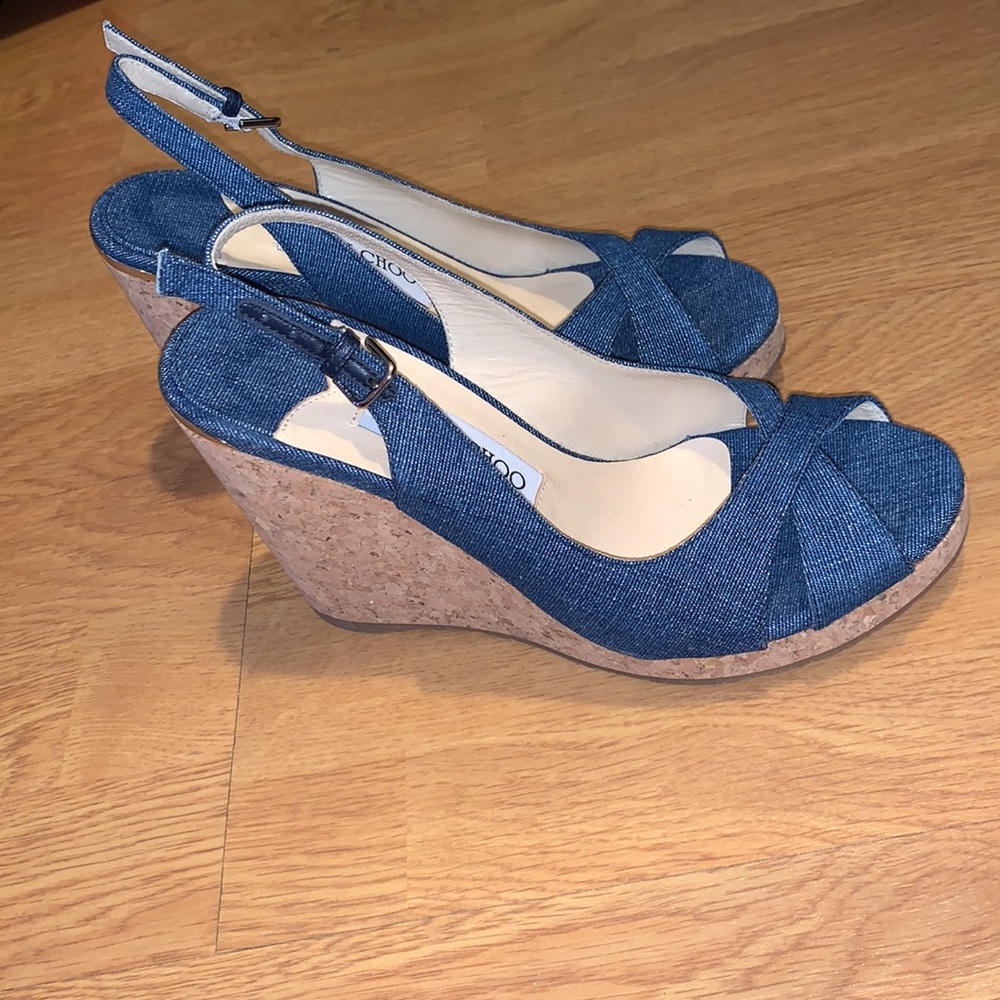 NWOB Jimmy Choo Amely Slingback Wedge Sandal, 7 - Picture 6 of 14